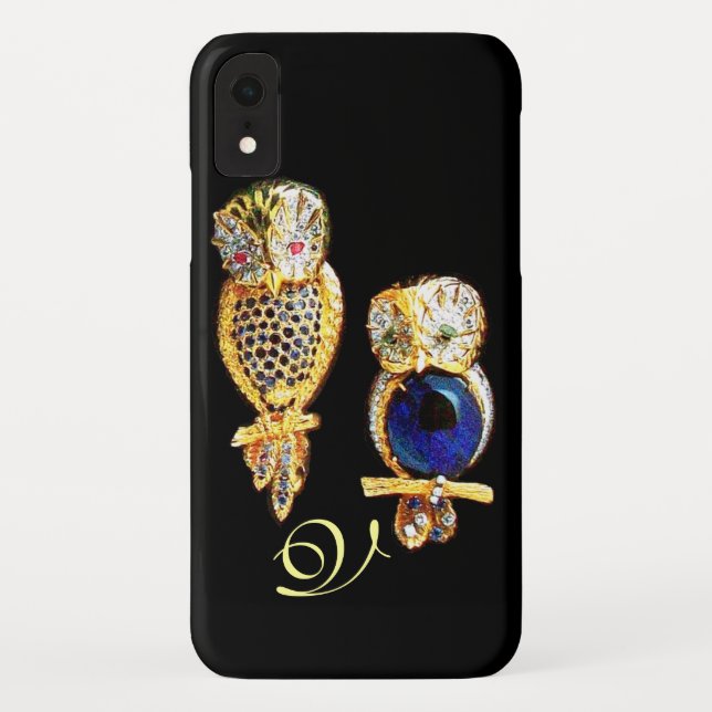 JEWEL OWLS, Gold, Blauer Saphir, Topaz Case-Mate iPhone Hülle (Rückseite)