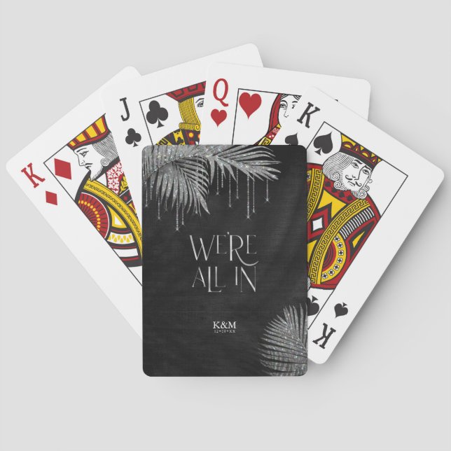 Jewel Palm Leaf Wedding All in Silver ID830 Spielkarten (Rückseite)