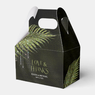 Jewel Palm Leaf Wedding Green V2 ID830 Geschenkschachtel