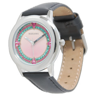 Jewel Pink und Türkis Armbanduhr