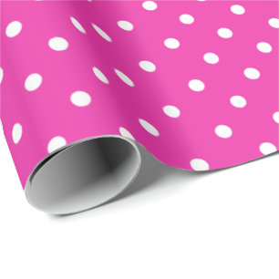 Jewel Pink   White Polka Dot Wrapping Paper Geschenkpapier