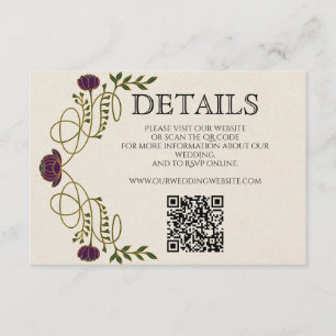 Jewel-Ton-Art-Nouveau-Hochzeitsdetails-Website QR Begleitkarte