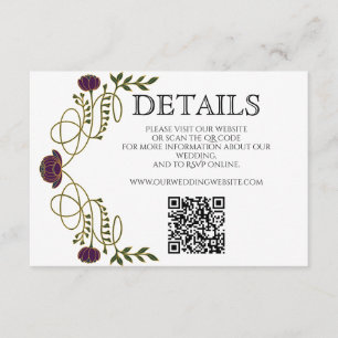 Jewel-Ton-Art-Nouveau-Hochzeitsdetails-Website QR Begleitkarte