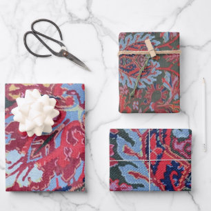 Jewel-Ton-Stoffstil Foto Geschenkpapier Set