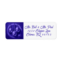 Jewel Tone Bells Christmas Return Address Label