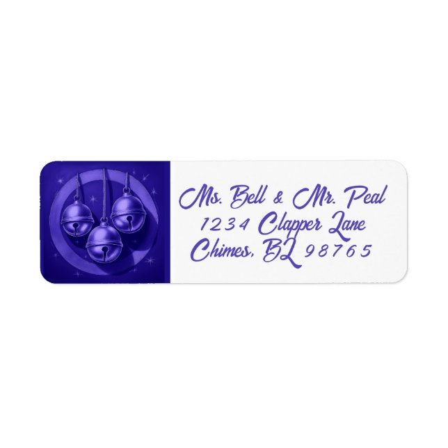 Jewel Tone Bells Christmas Return Address Label (Vorne)