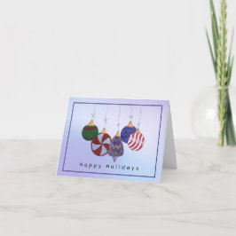 Jewel-Tone Doodle Ornaments Holiday Card Dankeskarte