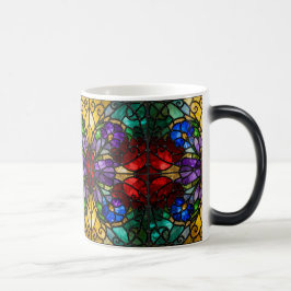 Jewel Tone Floral Stained Glass Art Mug Verwandlungstasse