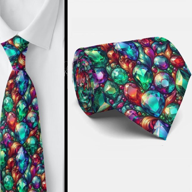 Jewel Tone Gemstone Pattern Krawatte (Von Creator hochgeladen)