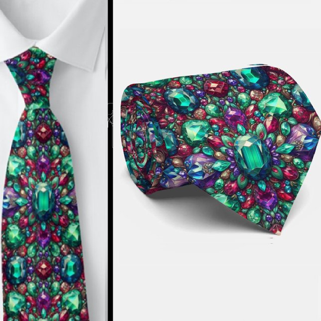 Jewel Tone Gemstone Pattern Krawatte (Von Creator hochgeladen)