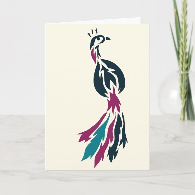 Jewel Tone Peacock Notecard Karte (Vorderseite)