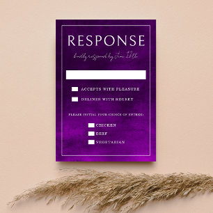 Jewel Tone Romance Amethyst Hochzeit RSVP Karte