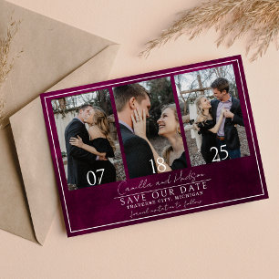 Jewel Tone Romance Granatfarben Hochzeit Save The Date