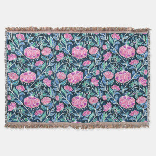 Jewel Toned Boho Chalk Chintz Floral Pattern Decke