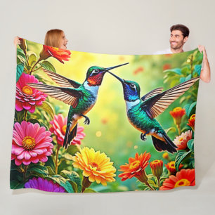 Jewel Toned Hummingbird Magic Design Fleecedecke