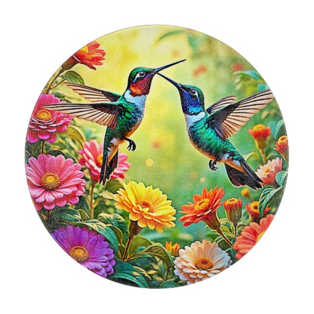 Jewel Toned Hummingbird Magic Design Schneidebrett (Vorderseite)