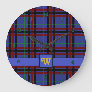 Jewel Toned Kariert Clock Große Wanduhr