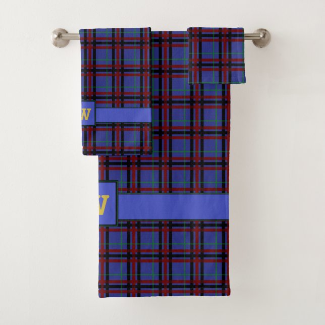 Jewel Toned Kariert Handtuch Set (Insitu)