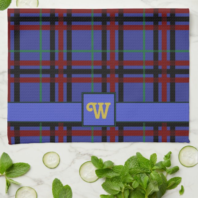 Jewel Toned Kariert Kitchen Handtuch (Gefaltet)