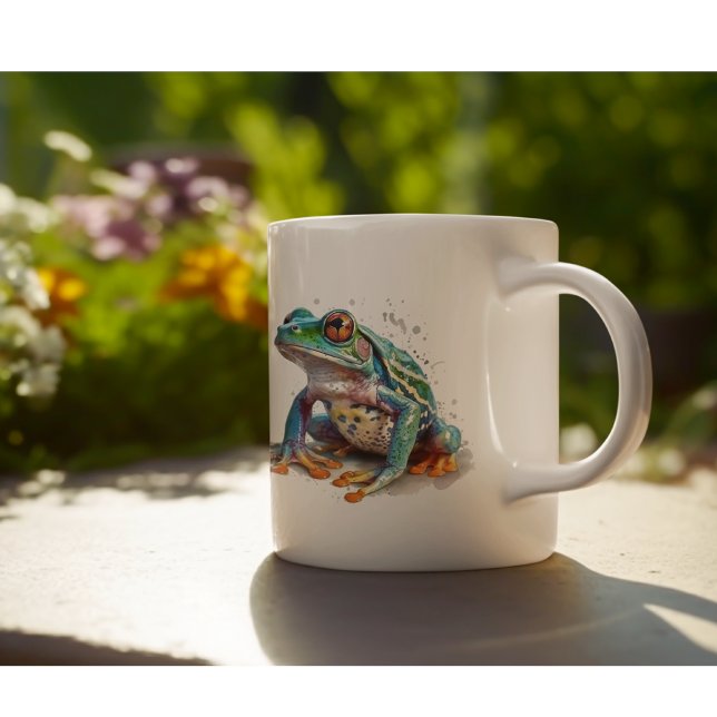 Jewel Toned Watercolor Frog Kaffeetasse (Von Creator hochgeladen)