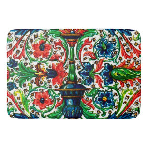 Jewel Tones Mittelalterliches Manuskript-Blume Sku Badematte
