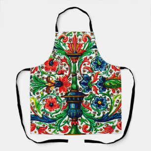 Jewel Tones Mittelalterliches Manuskript-Blume Sku Schürze