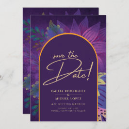 Jewel Tones Plum Lila Berry Gold Wedding Einladung