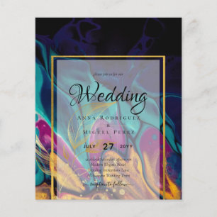Jewel Tones WEDDING INK Pflaume Lila Türkis Marine Flyer