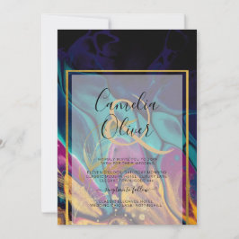 Jewel Tones WEDING INK Plum Lila Aquamarin Navy Go Einladung