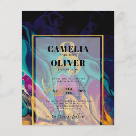 Jewel Tones WEDING INK Plum Lila Aquamarin Navy Go Flyer