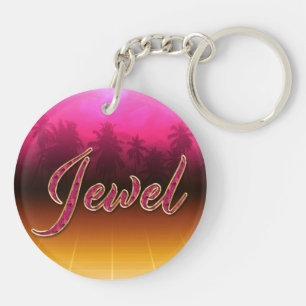 Jewel Vorname Name golden pink Schlüsselanhänger