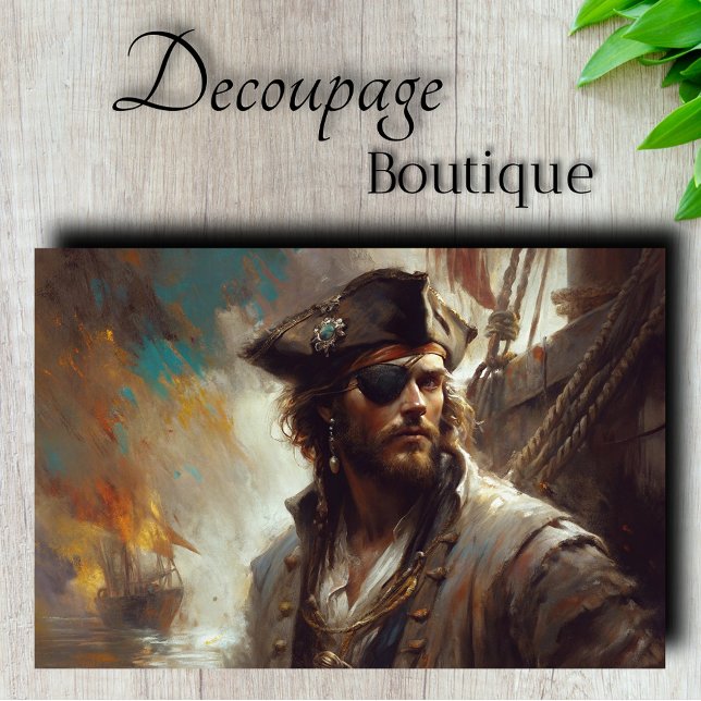 Jewelate Pirate Captain Decoupage Seidenpapier (Jeweled Pirate Captain Decoupage Tissue Paper)