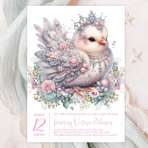 Jeweled Chick Baby Shower Einladung