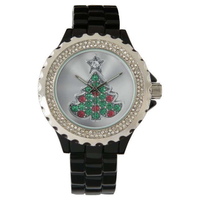 Jeweled Christmas Tree Armbanduhr (Vorderseite)