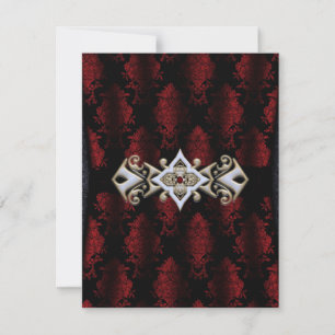 Jeweled Clip Damask Vampire Goth Wedding Einladung
