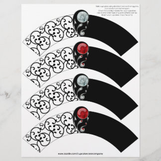 Jeweled Damask Cupcake Cosie - Red and Crystal