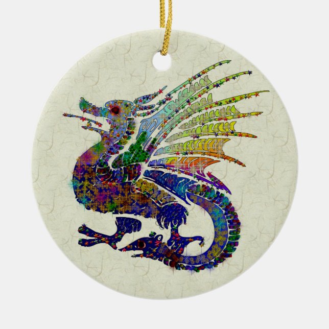 Jeweled Drache Keramikornament (Vorne)