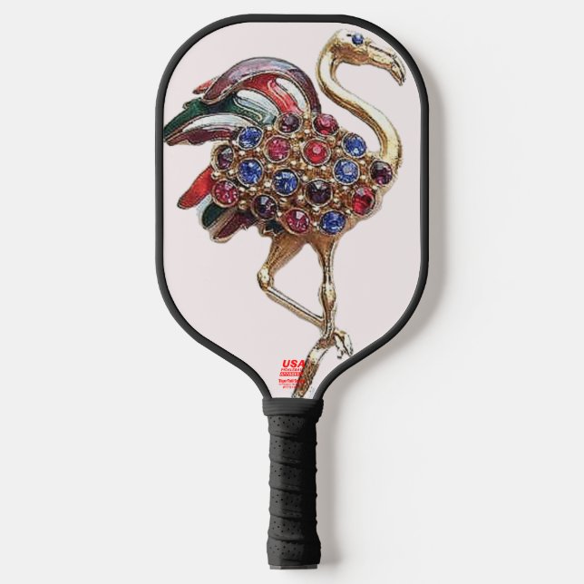 ‚Jeweled Flamingo‘ Pickleball Schläger (Vorderseite)