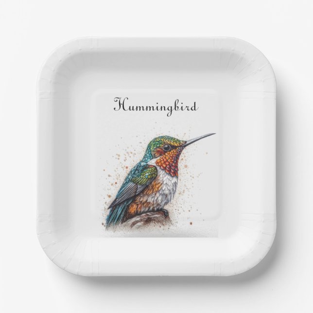 Jeweled Hummingbird Serenade Pappteller (Vorderseite)