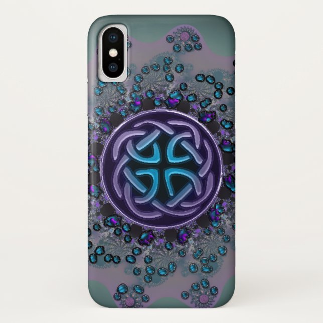 Jeweled keltischer FraktalMandala iPhone X Fall Case-Mate iPhone Hülle (Rückseite)