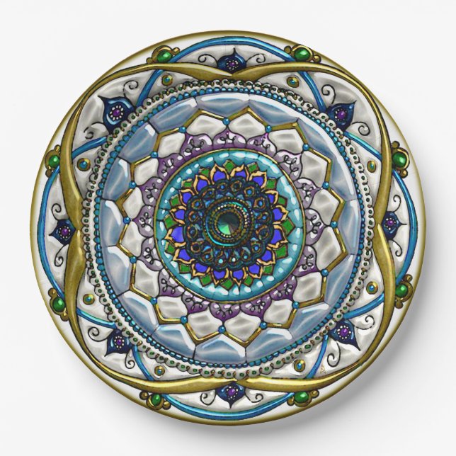 Jeweled Mandala Pappteller (Vorderseite)