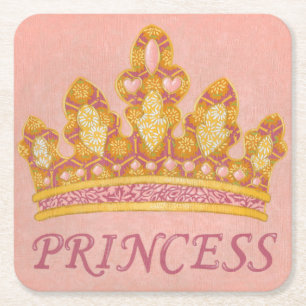 Jeweled Prinzessin Crown durch Chariklia Zaris Rechteckiger Pappuntersetzer