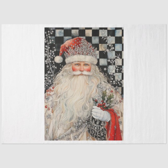 Jeweled Santa Seidenpapier (Vorderseite)