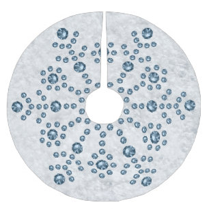 Jeweled Snowflake Tree Skirt Polyester Weihnachtsbaumdecke