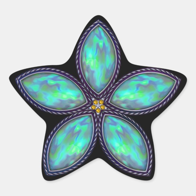 Jeweled Star - Aquamarin Stern-Aufkleber (Vorderseite)