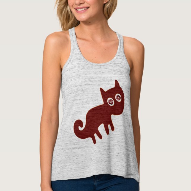 Jewelen Eyes Red Fox oder Cat Nazca Lines Tank Top (Vorderseite)