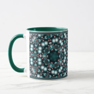 Jewelia : Aqua Green Fraktal Jewels Tasse