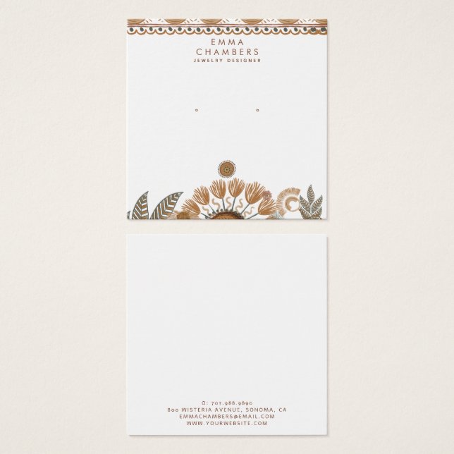 Jewelier Designer Boho Terracotta Earring Display (Vorne & Hinten)