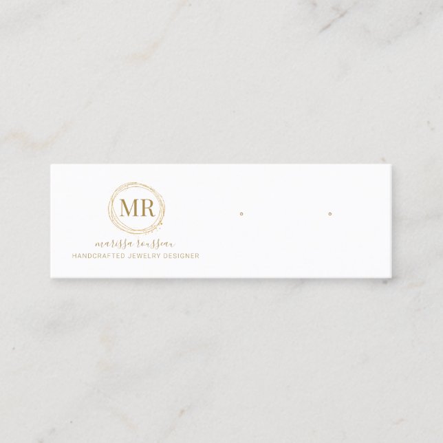 Jewelier Designer Gold Script Display Cards Mini Visitenkarte (Vorderseite)