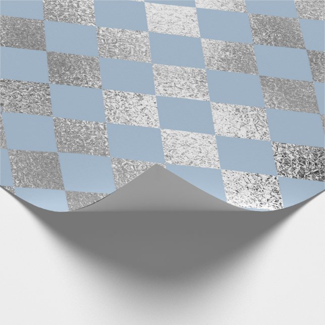 Jewelier Diamond Squares Blue Silver Vip Geschenkpapier (Ecke)